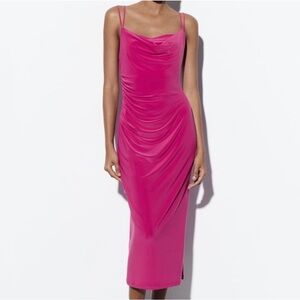 Hot Pink Midi Dress